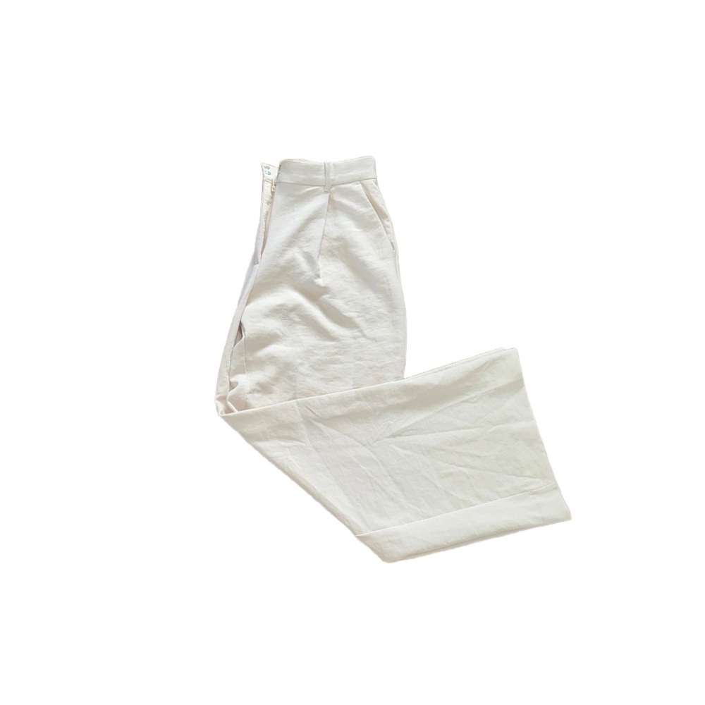 Abercrombie Cream High Rise Wide Leg Crepette Pant- Size 28 - Picture 7 of 12